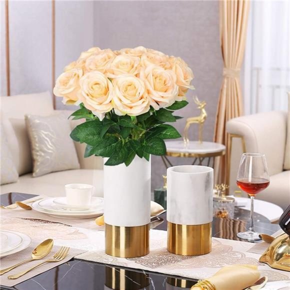 Artificial Silk Rose Flower Bouquet Wedding Party Home Decor, Pack of 10 - Picture 6 of 6